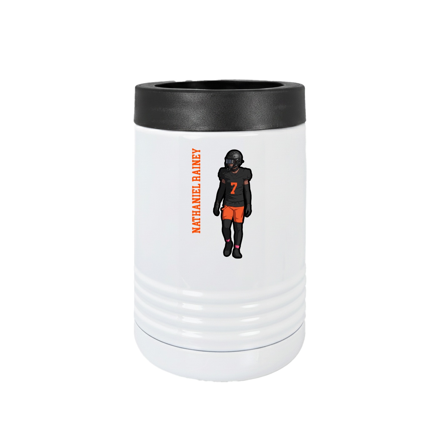Beverage Holder — Name Vertical in White