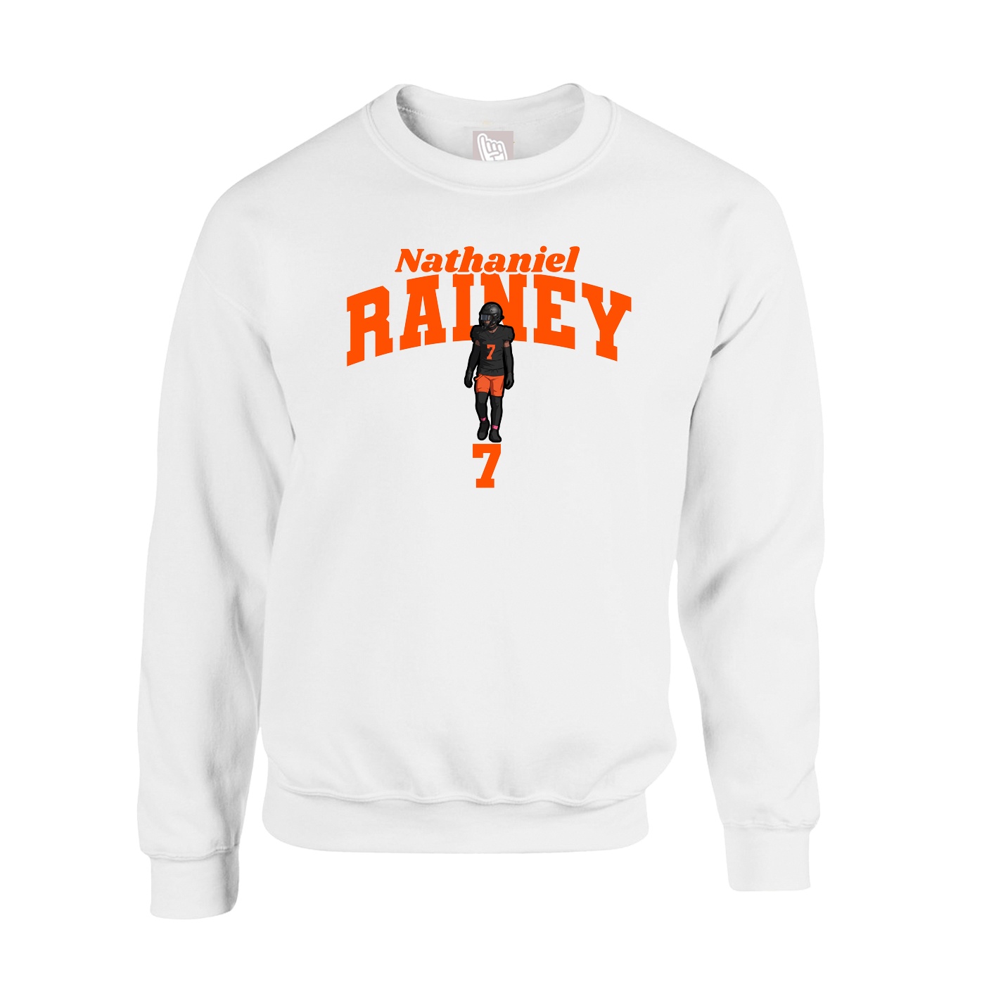 Fleece Crew — Signature Arch in White