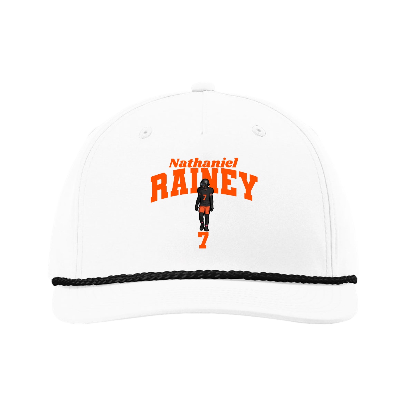 Five-Panel Classic Rope Cap — Signature Arch in White