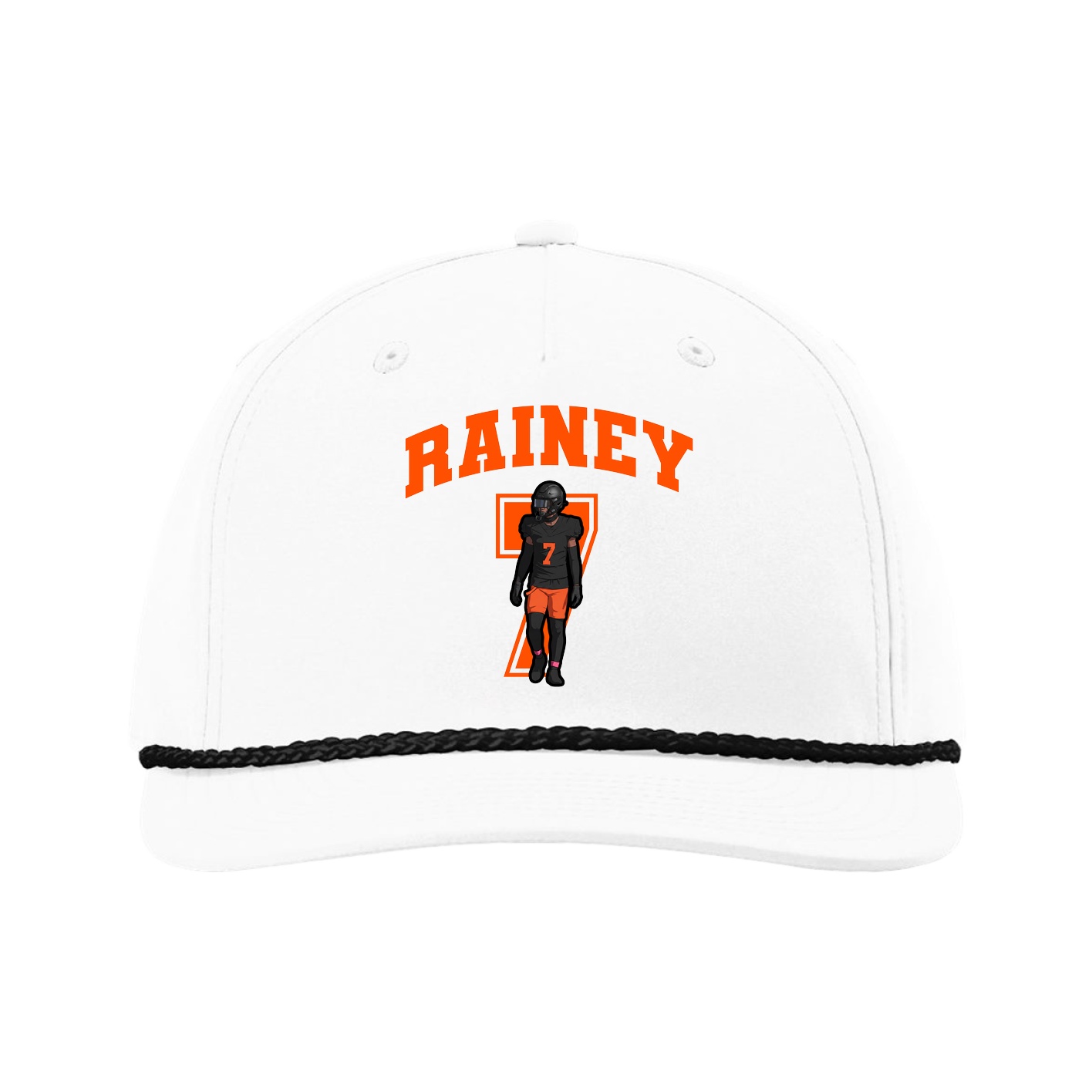Five-Panel Classic Rope Cap — Number in White