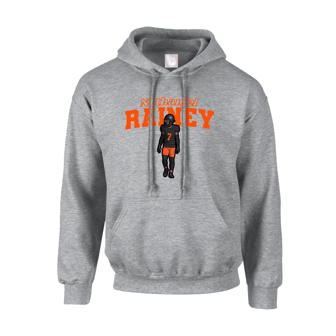 Hoodie — Name Arch in Grey