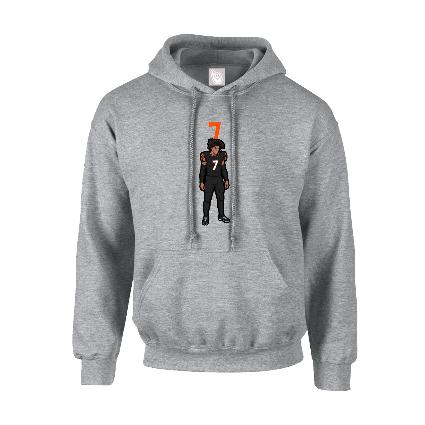 Youth Hoodie — Number Top in Grey