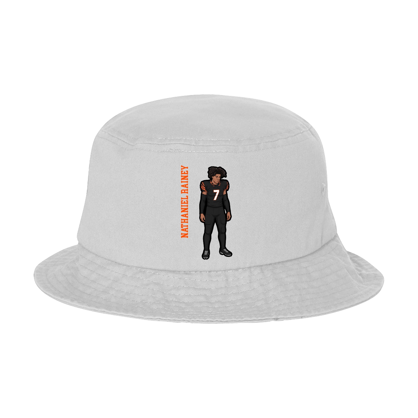 Bucket Cap — Name Vertical in White