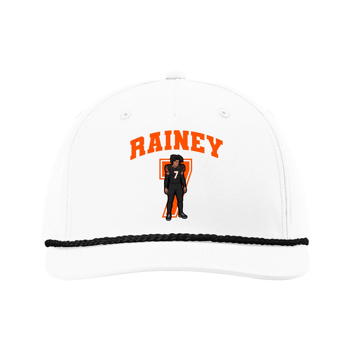 Five-Panel Classic Rope Cap — Number in White