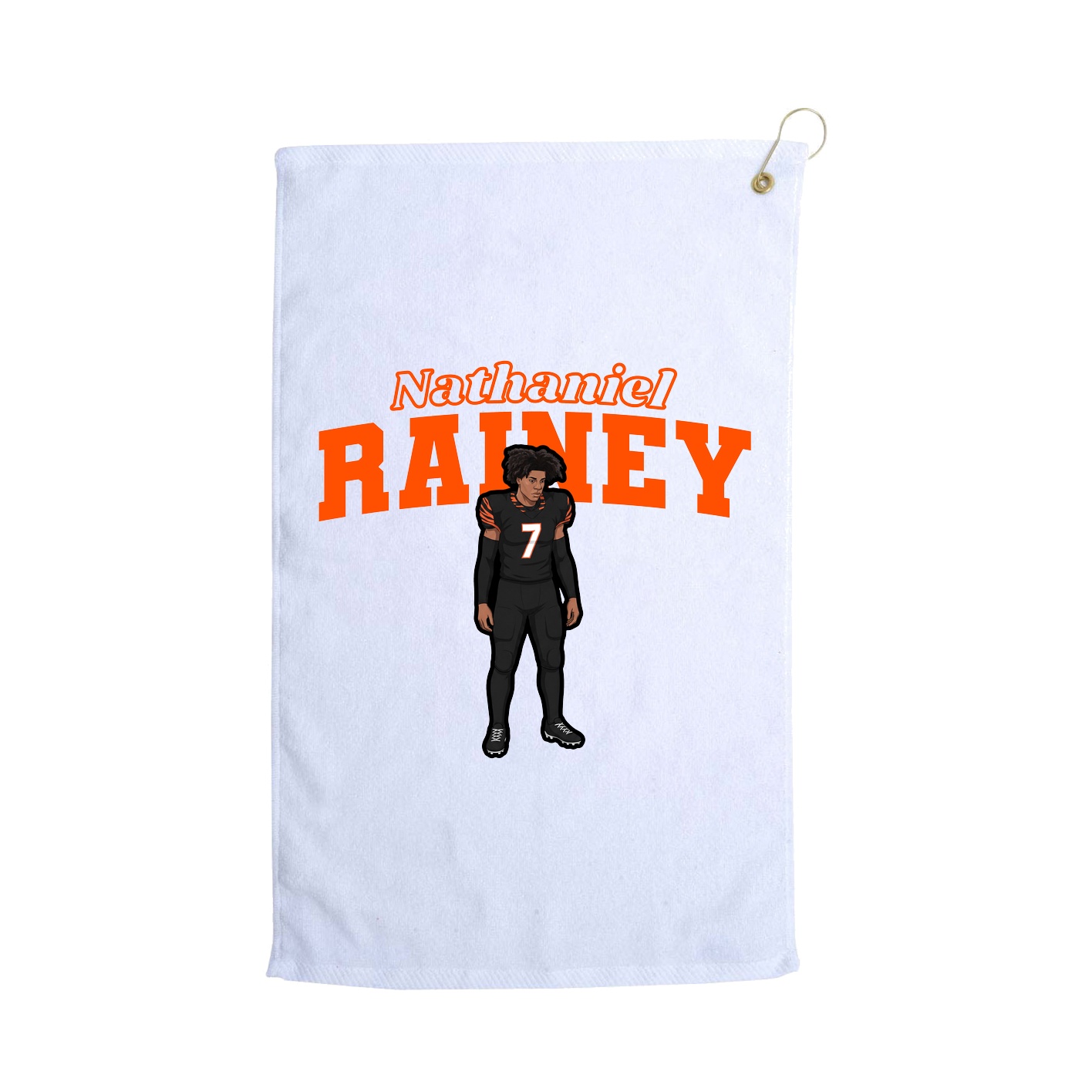 Golf Towel — Name Arch in White