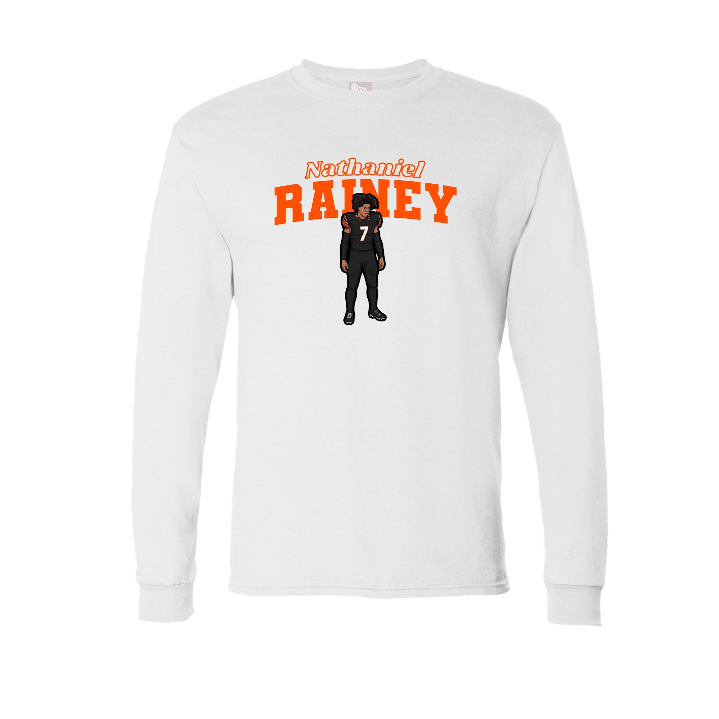 Long Sleeve Tee — Name Arch in White