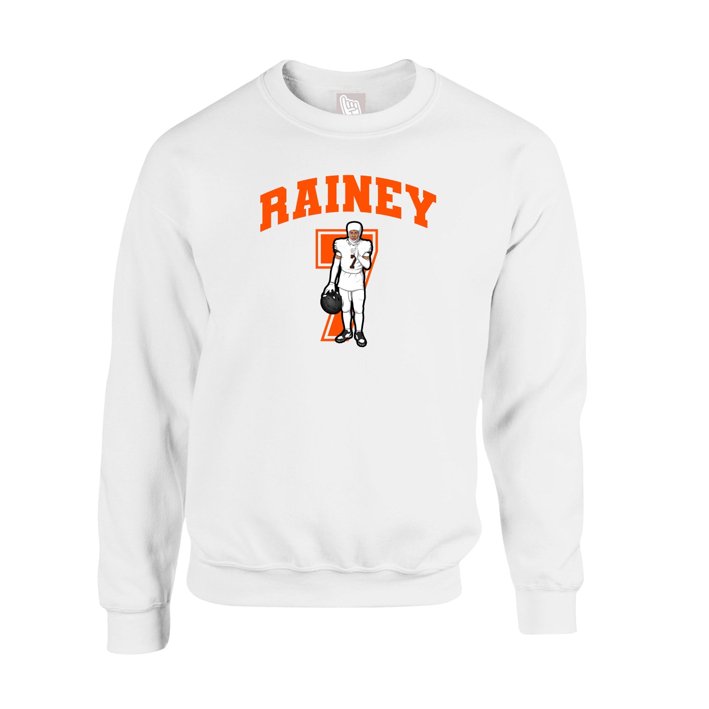 Fleece Crew — Number in White