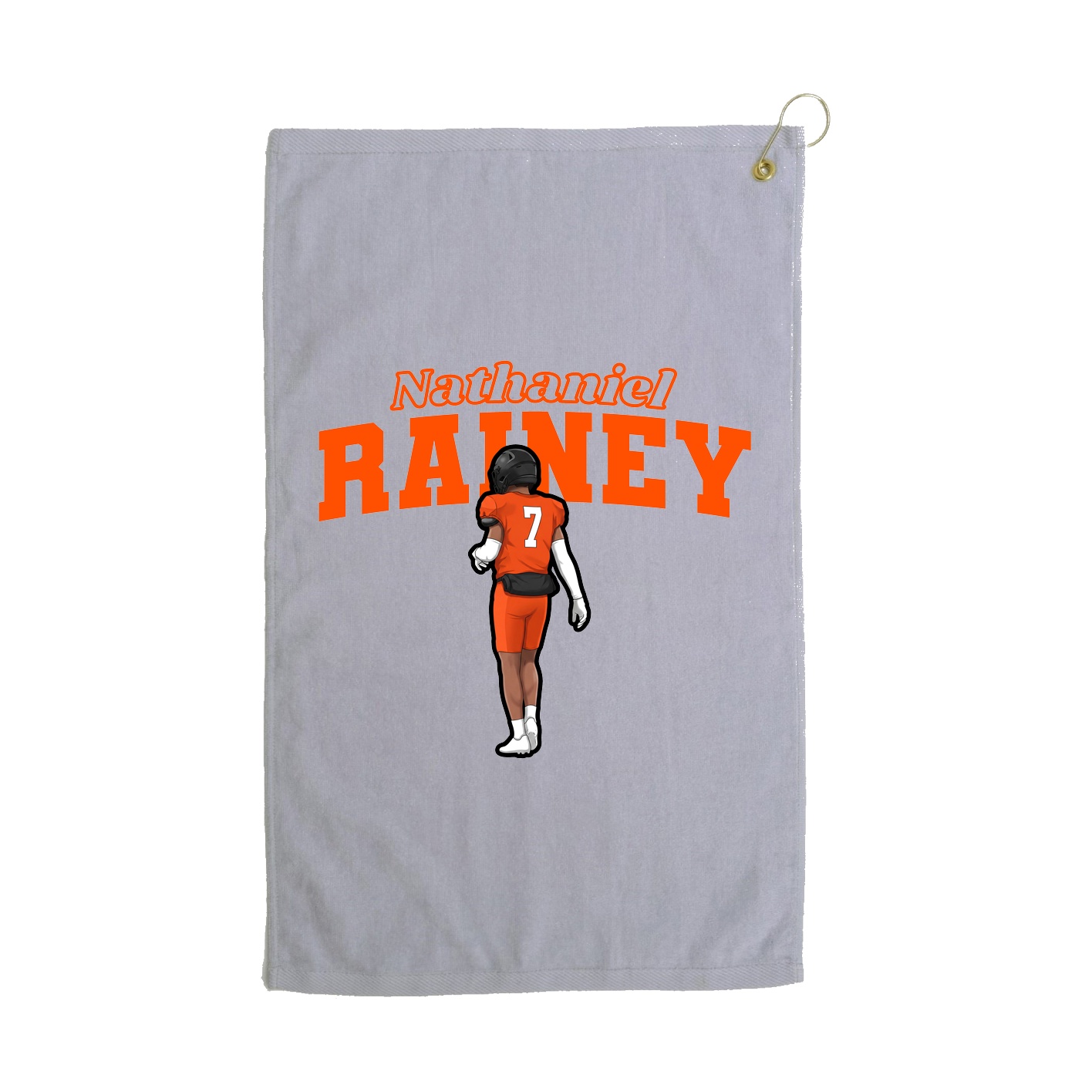 Golf Towel — Name Arch in Grey