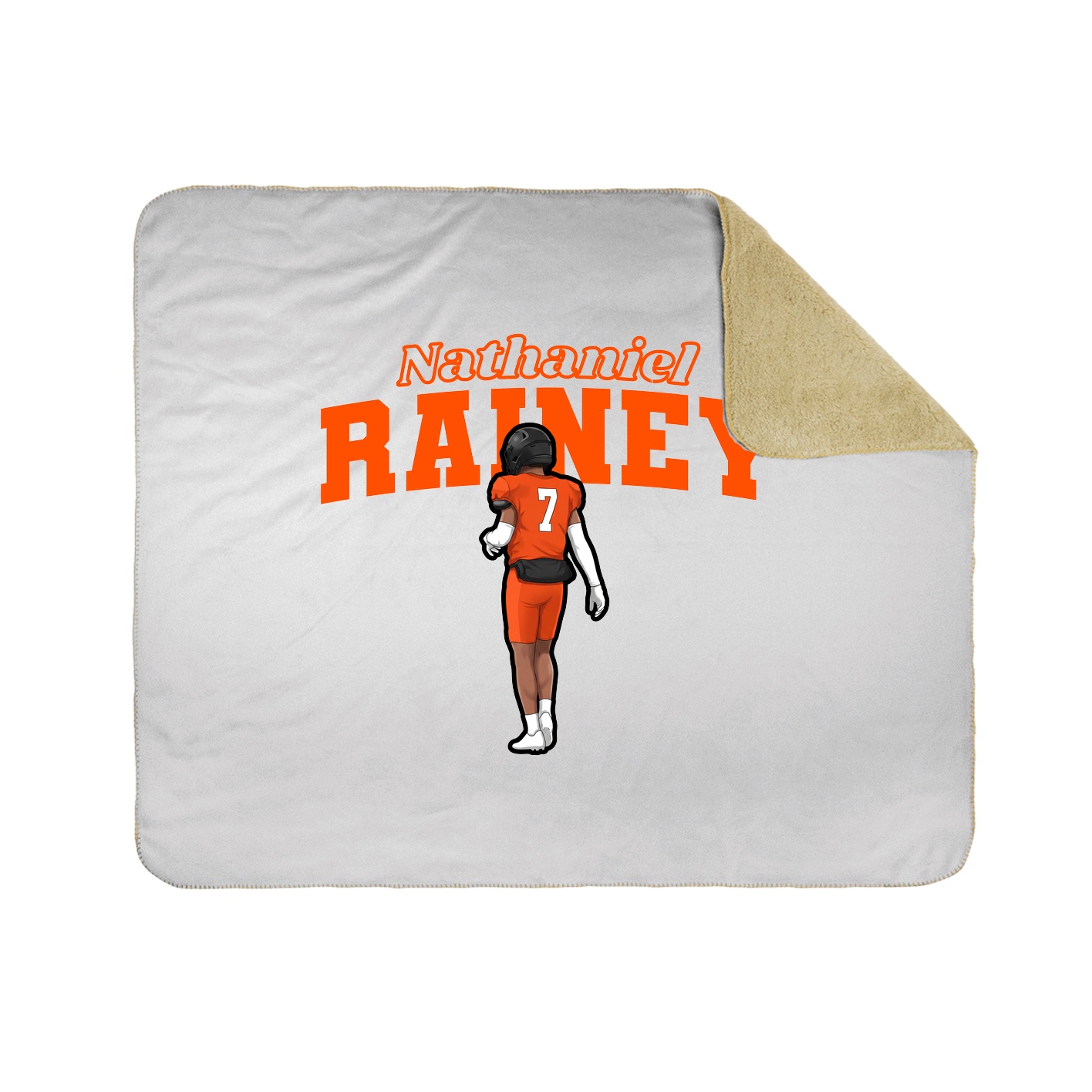 Throw Blanket — Name Arch in White