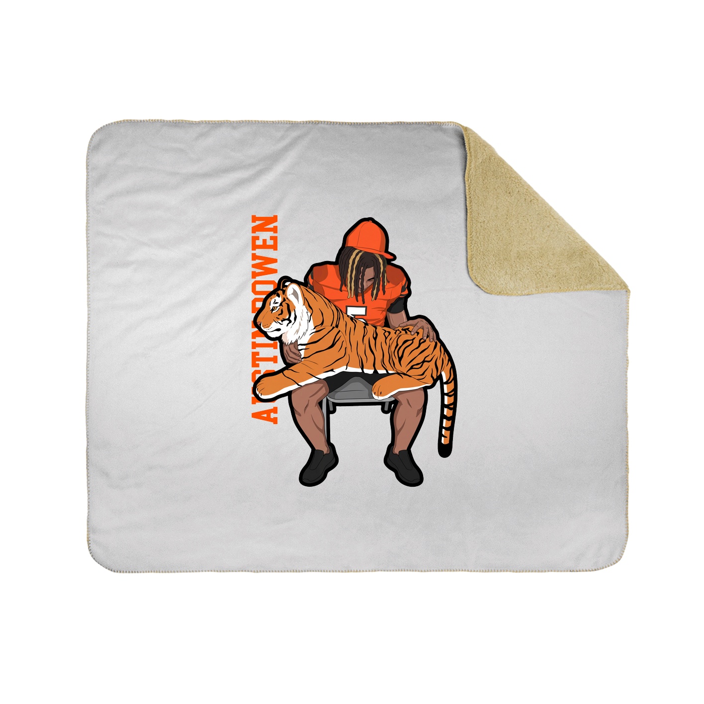 Throw Blanket — Name Vertical in White