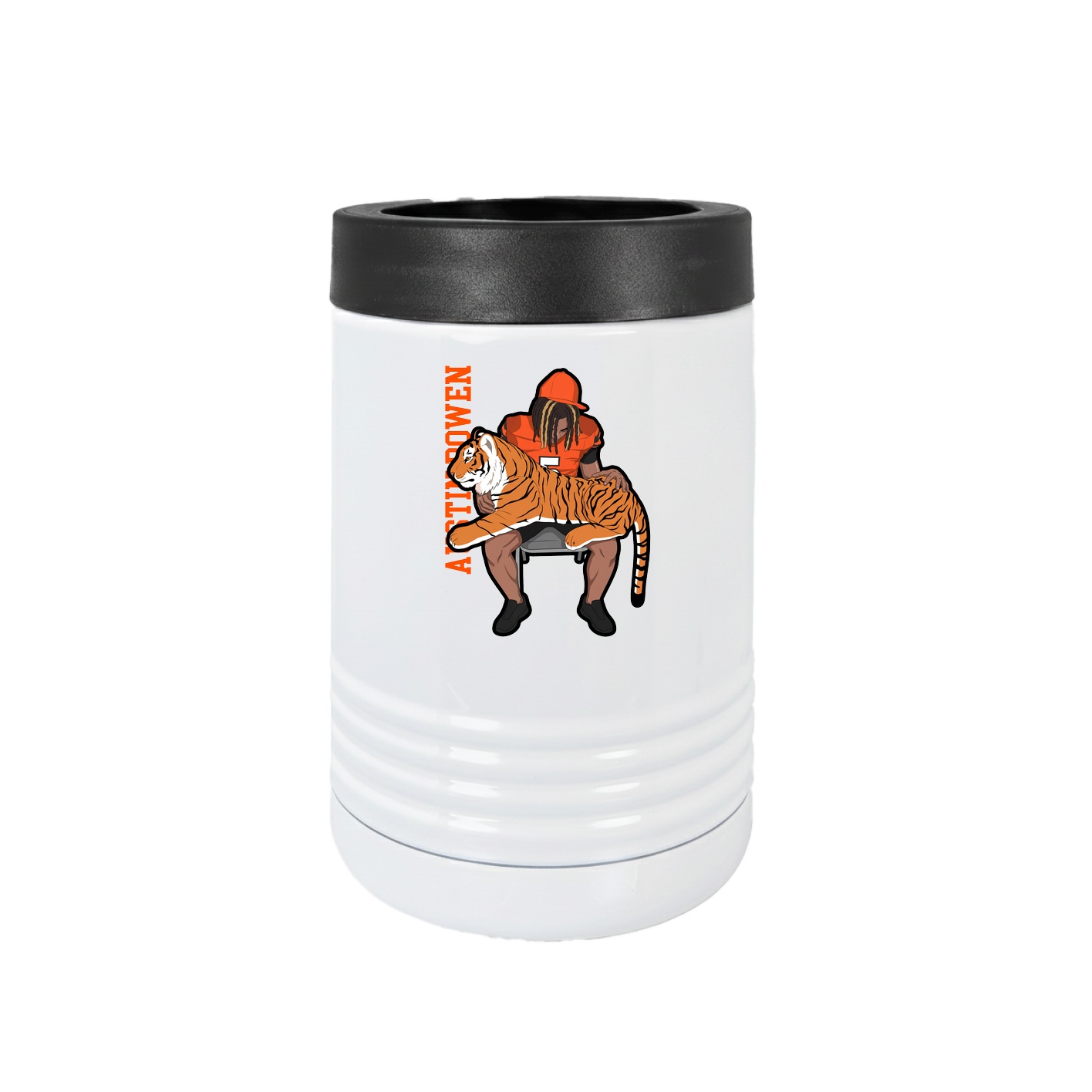 Beverage Holder — Name Vertical in White