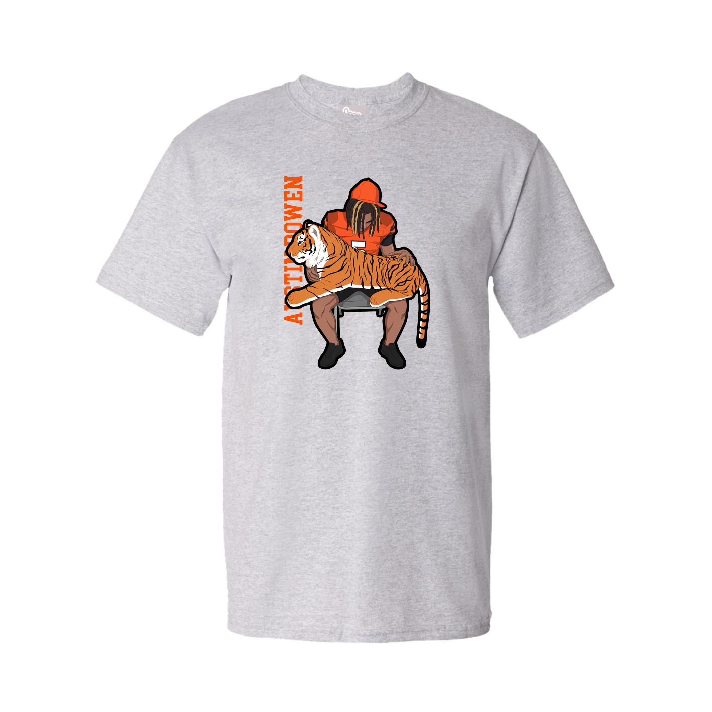 Youth Tee — Name Vertical in Grey