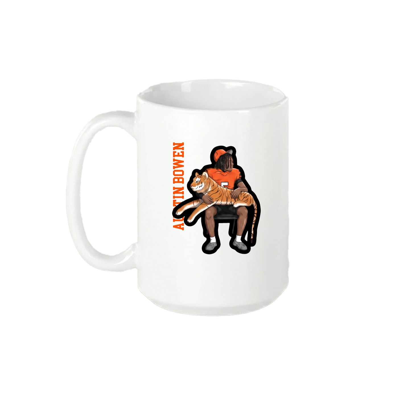 15oz Coffee Mug — Name Vertical in White
