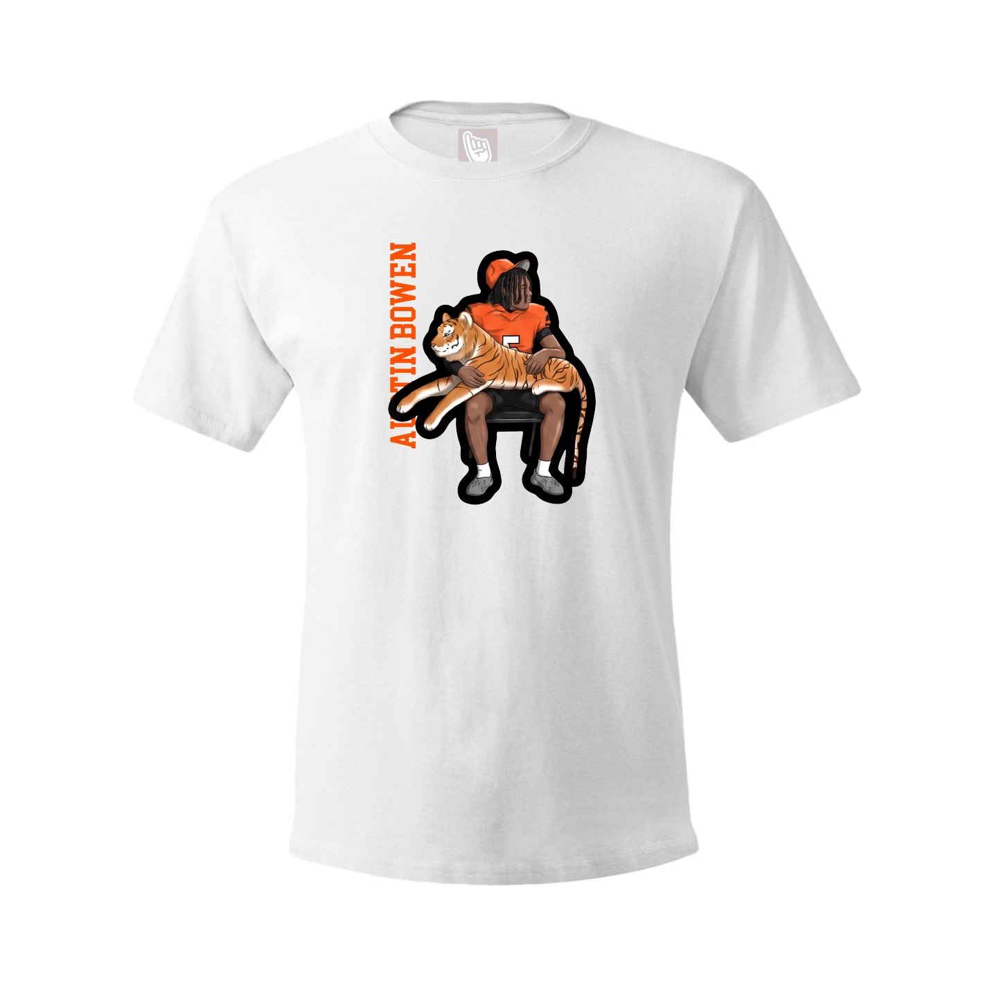 Tee — Name Vertical in White