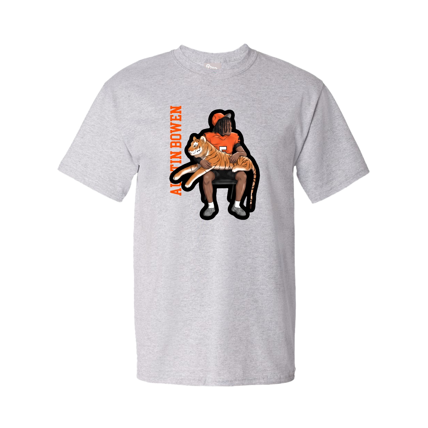 Youth Tee — Name Vertical in Grey