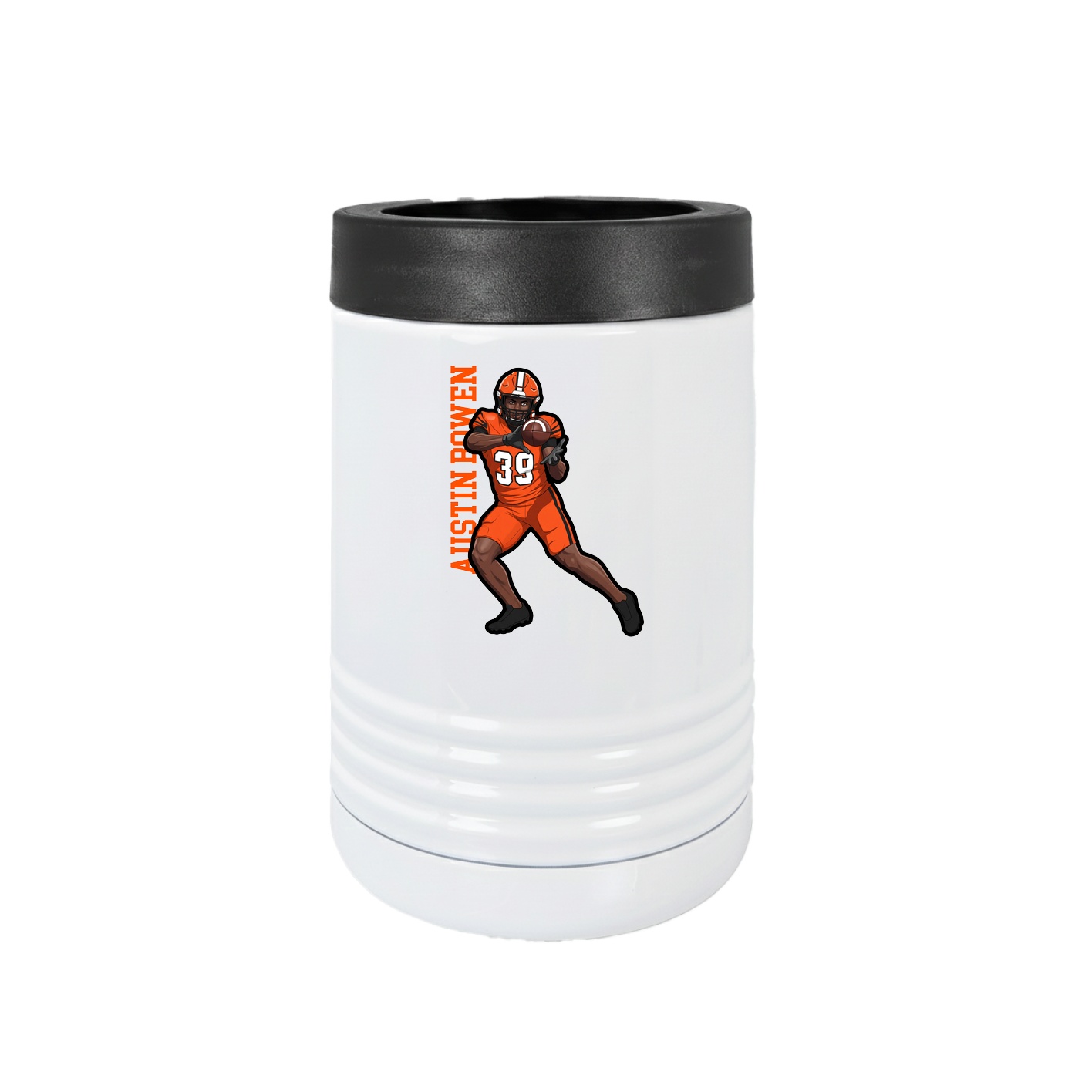 Beverage Holder — Name Vertical in White