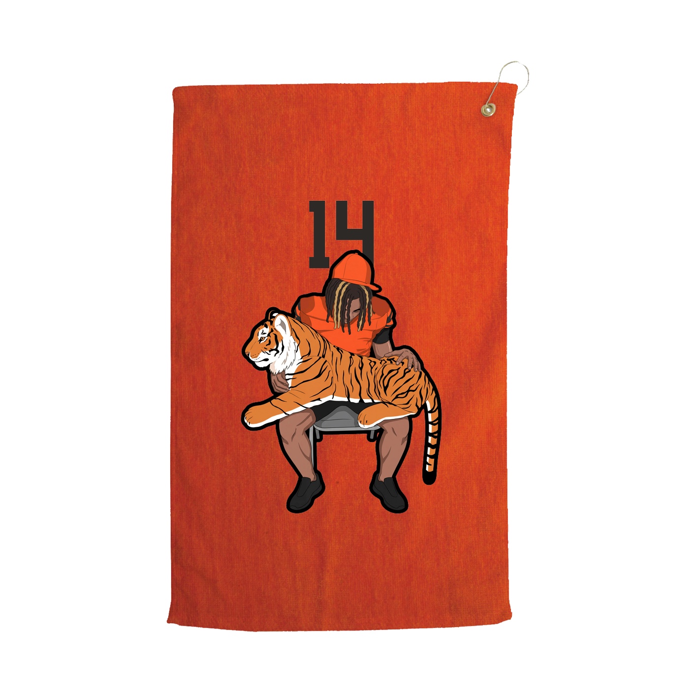 Golf Towel — Number Top in Orange