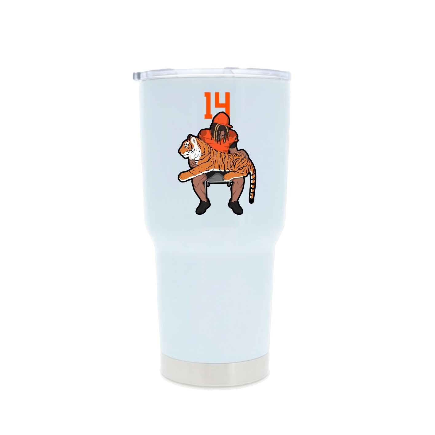 30oz Stainless Steel Tumbler — Number Top in White