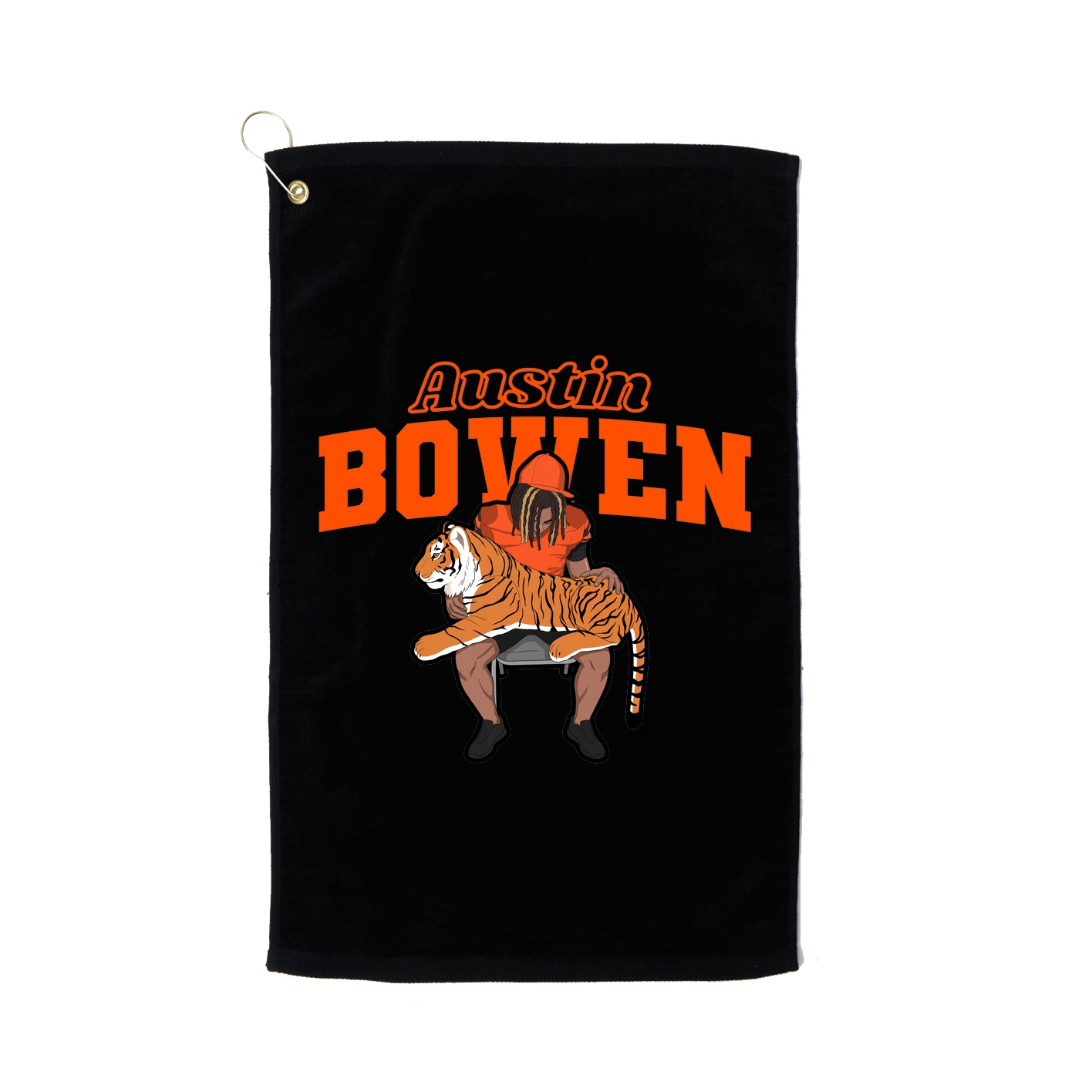 Golf Towel — Name Arch in Black