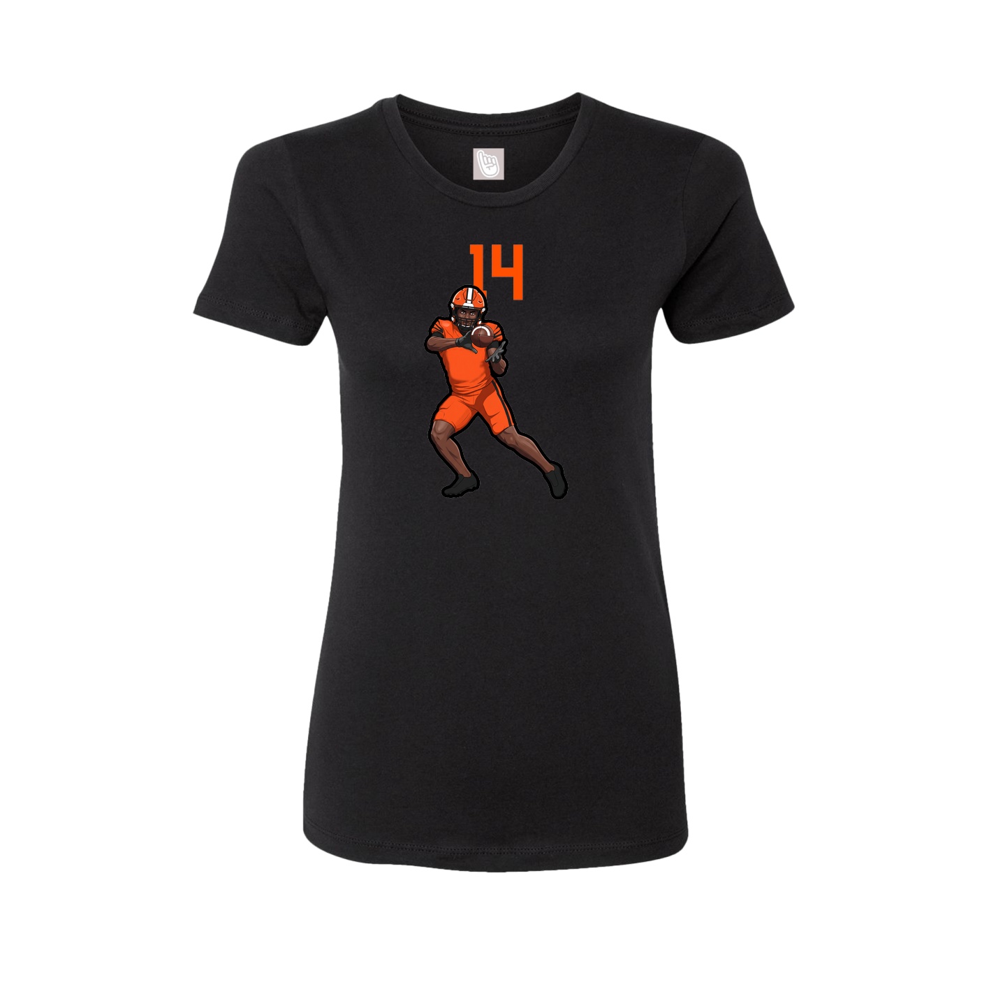 Fitted Women's Tee — Number Top in Black