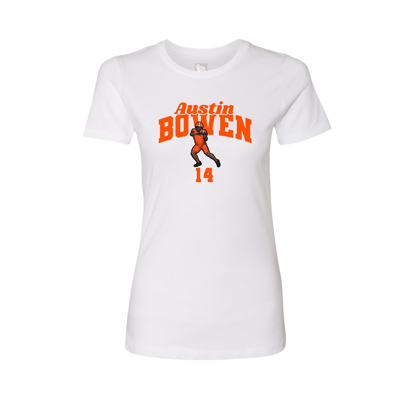Fitted Women's Tee — Signature Arch in White