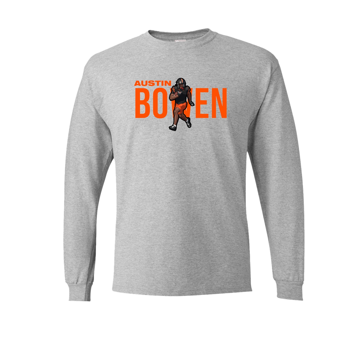 Long Sleeve Tee — Player Name in Grey