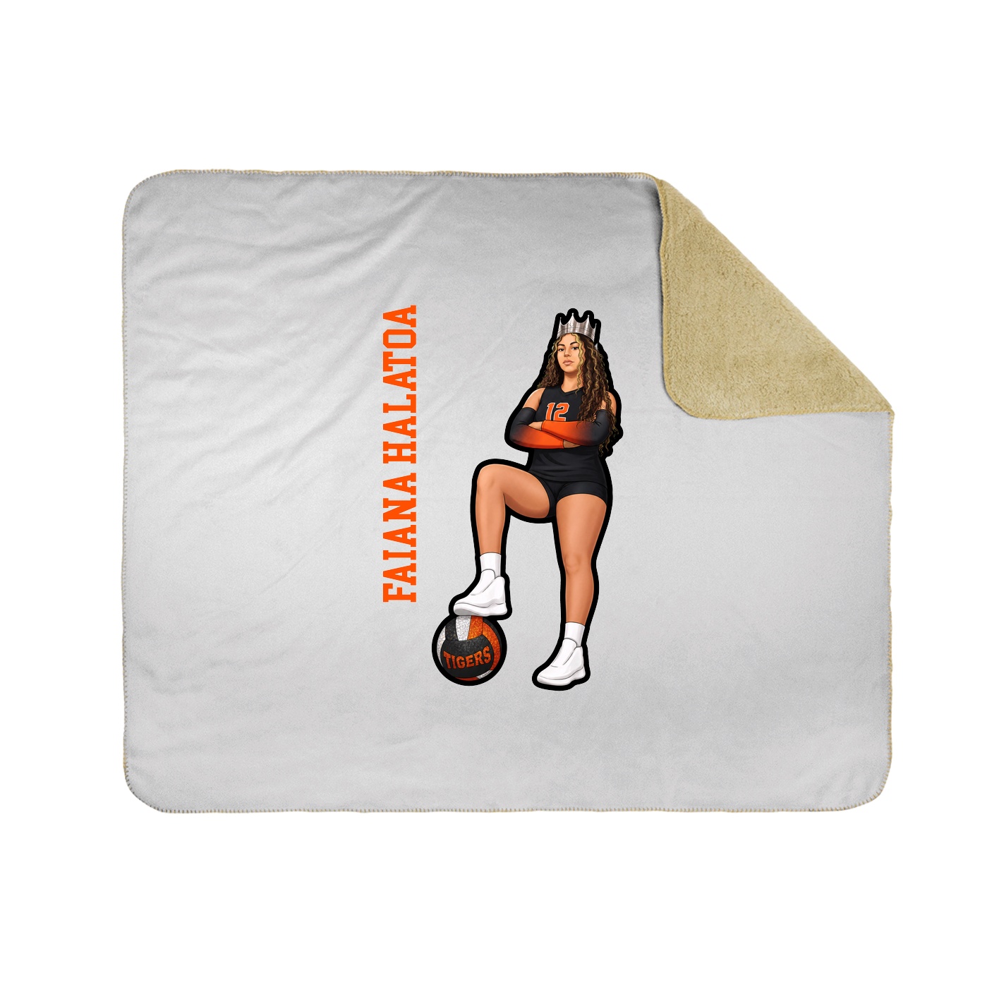 Throw Blanket — Name Vertical in White