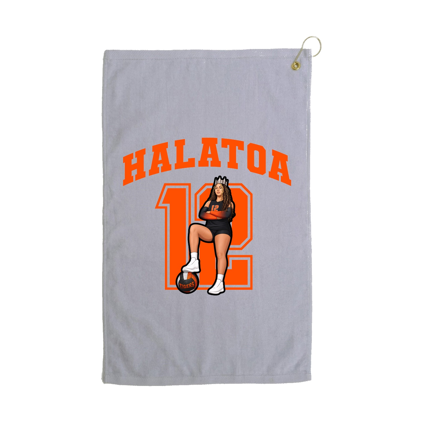 Golf Towel — Number in Grey