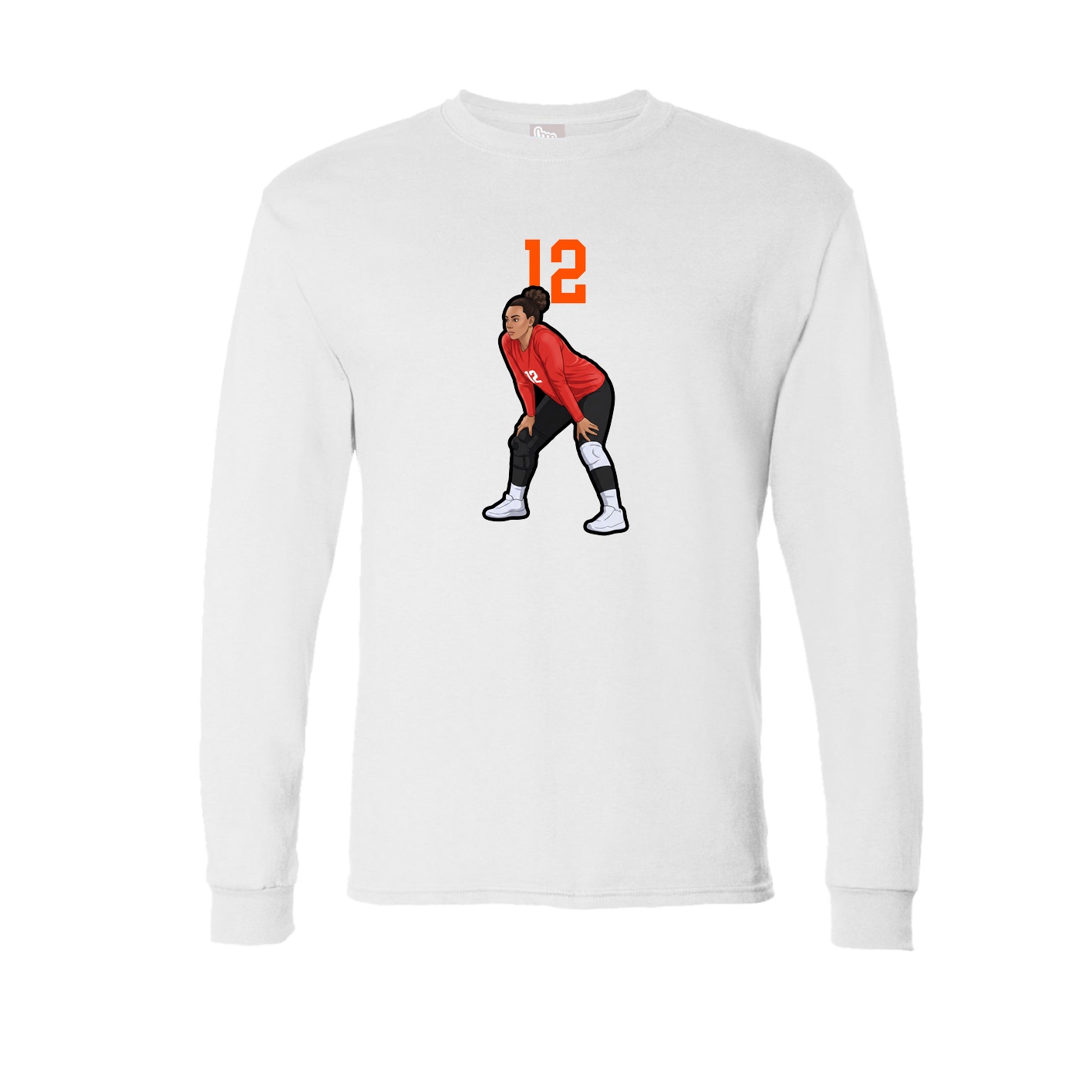 Long Sleeve Tee — Number Top in White