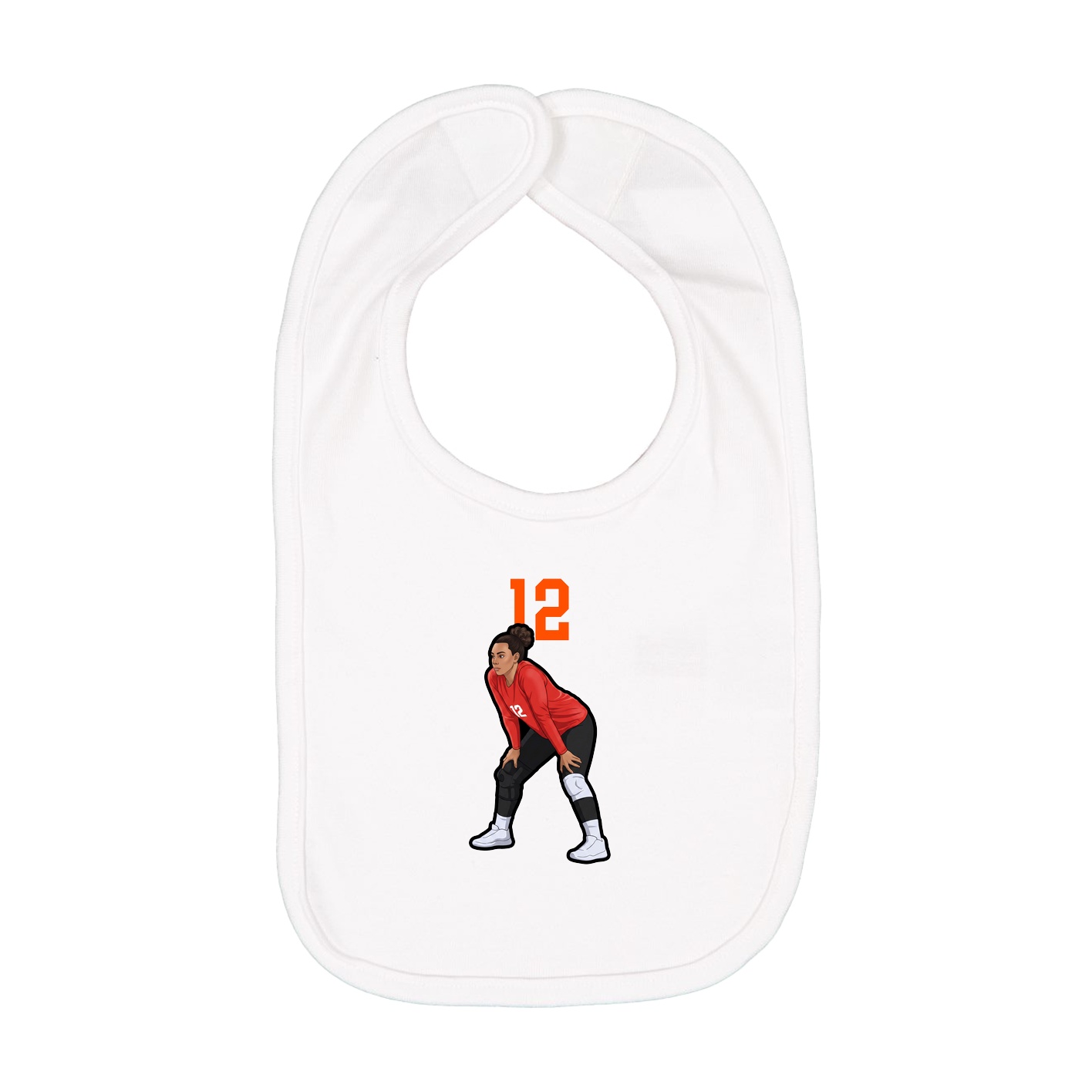 Infant Bib — Number Top in White