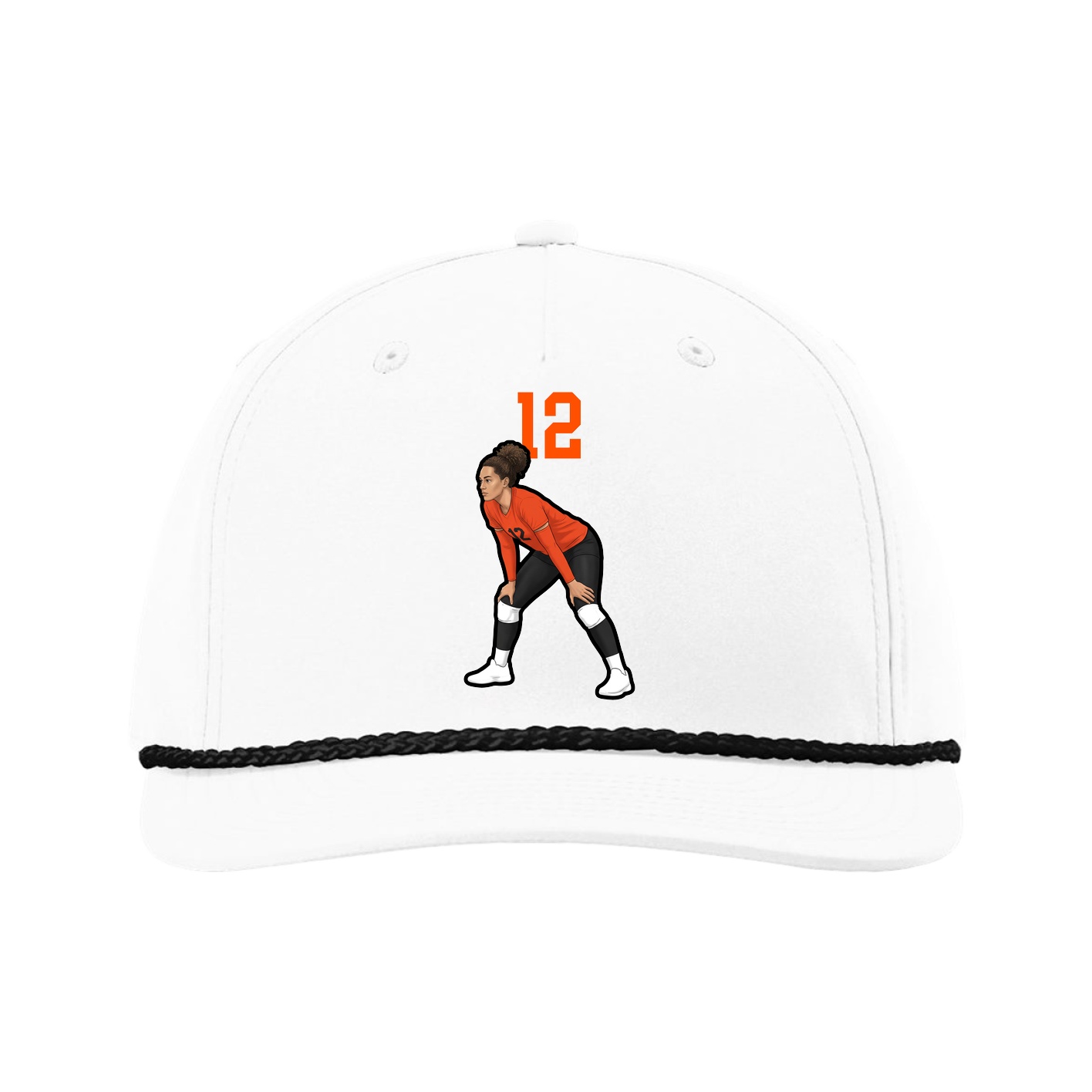 Five-Panel Classic Rope Cap — Number Top in White