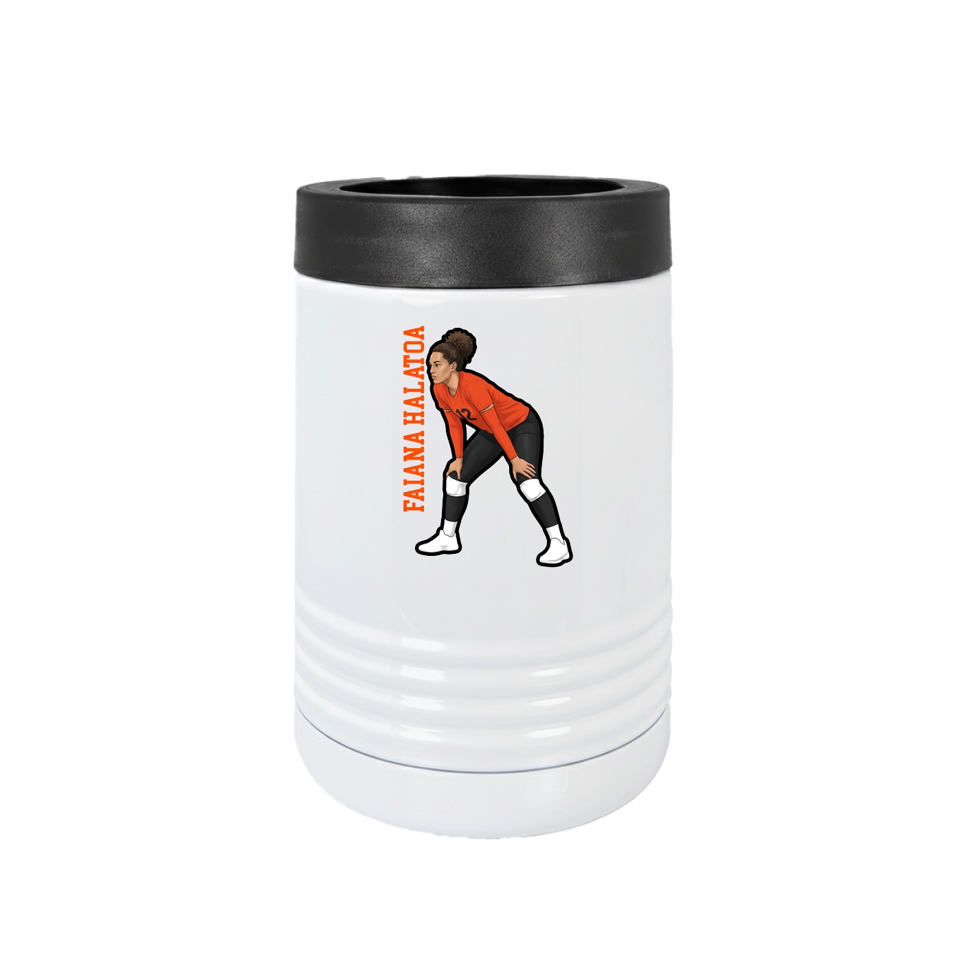 Beverage Holder — Name Vertical in White