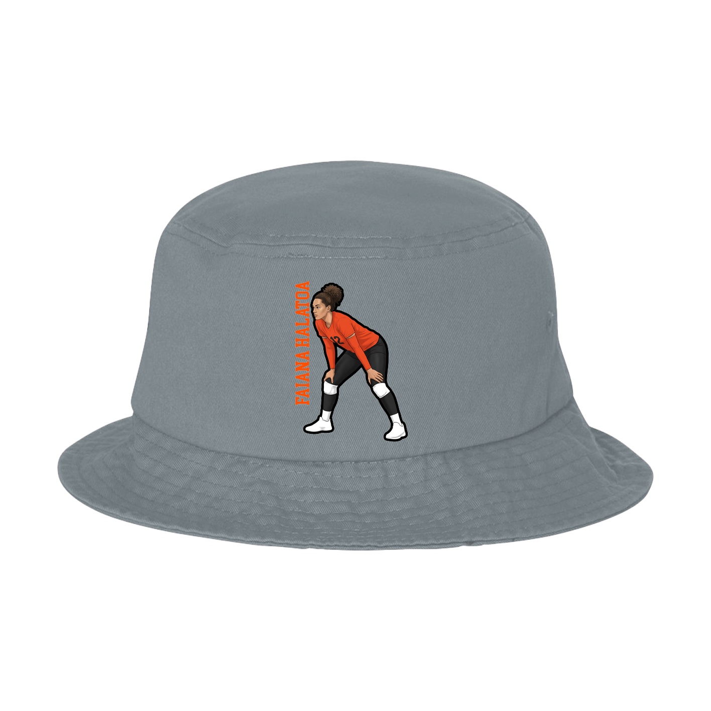 Bucket Cap — Name Vertical in Grey