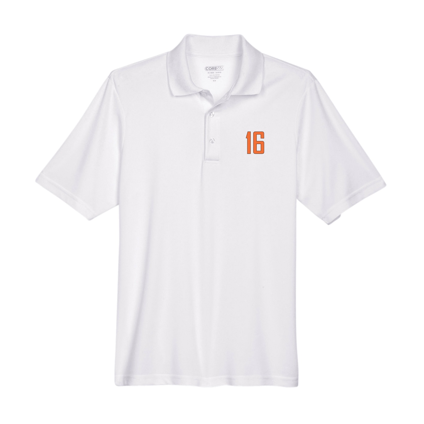 Performance Polo — Front Shirsy in White