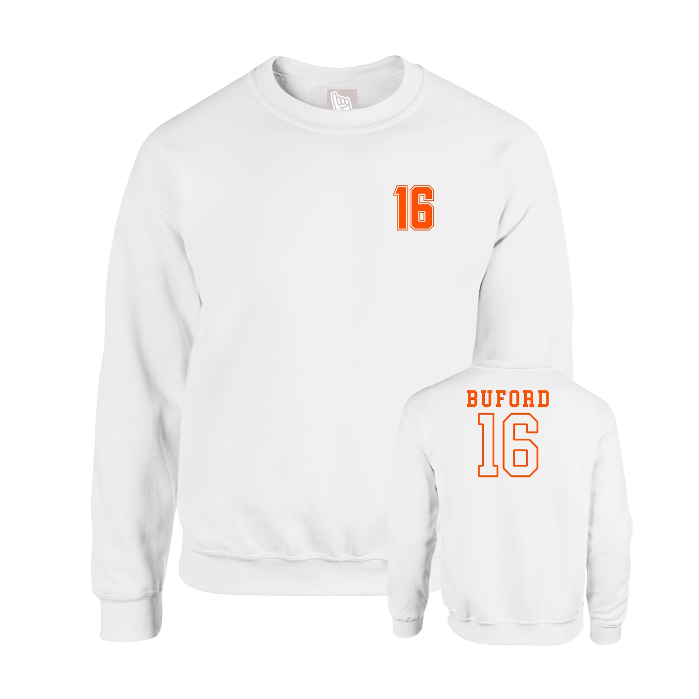 Fleece Crew — Chest Back in White