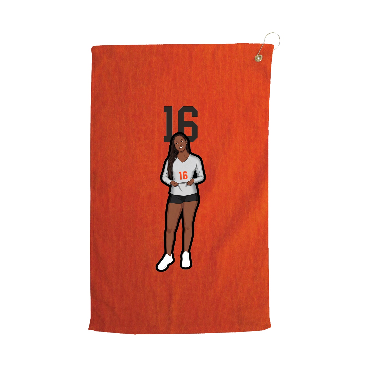 Golf Towel — Number Top in Orange