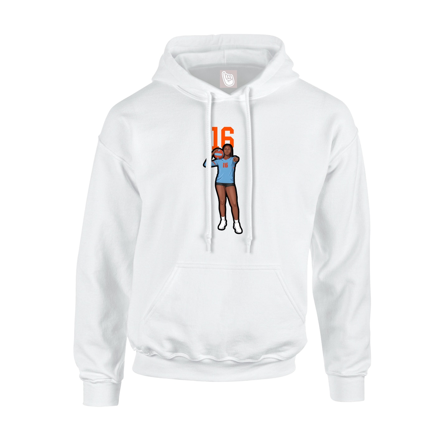 Hoodie — Number Top in White