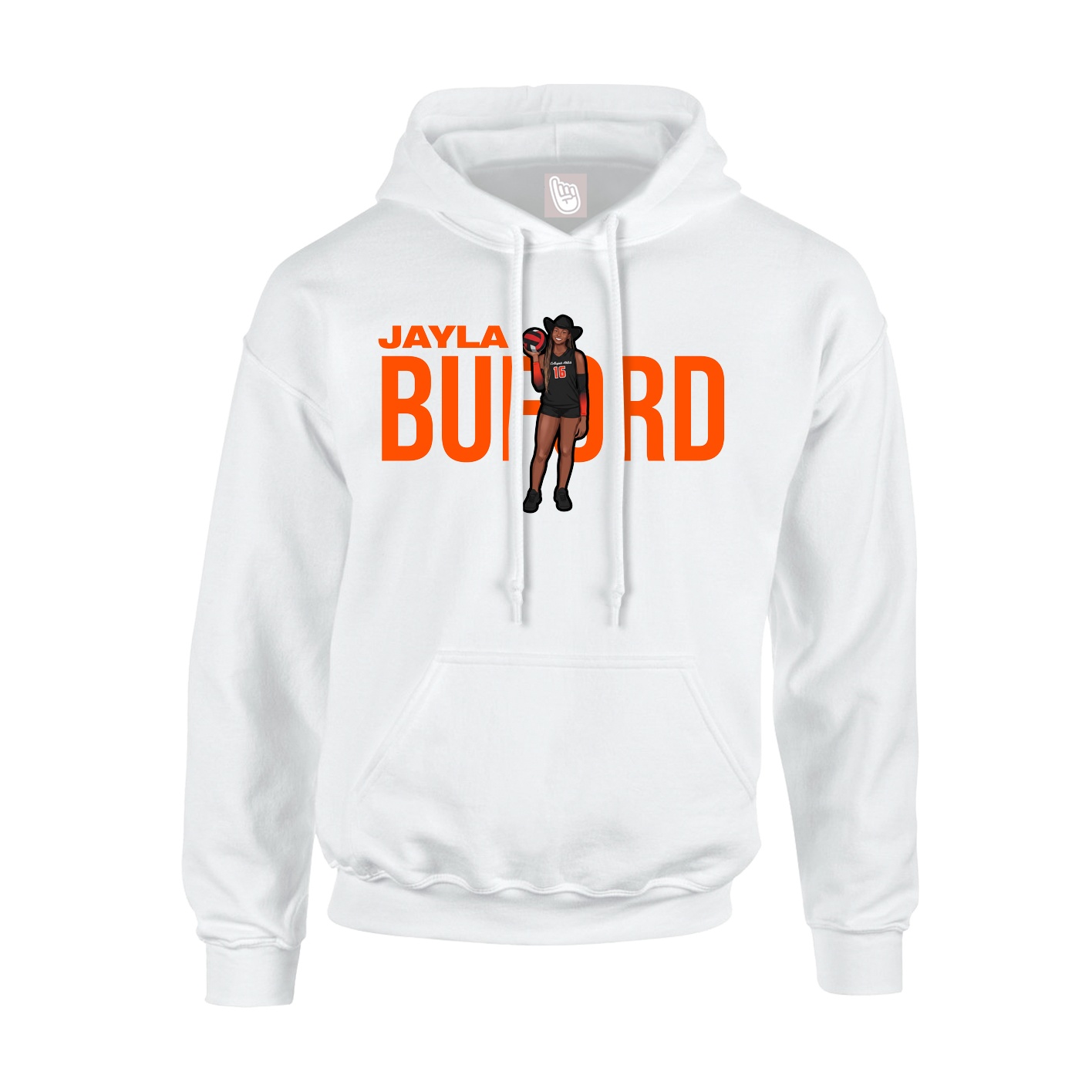 Youth Hoodie — Player Name in White