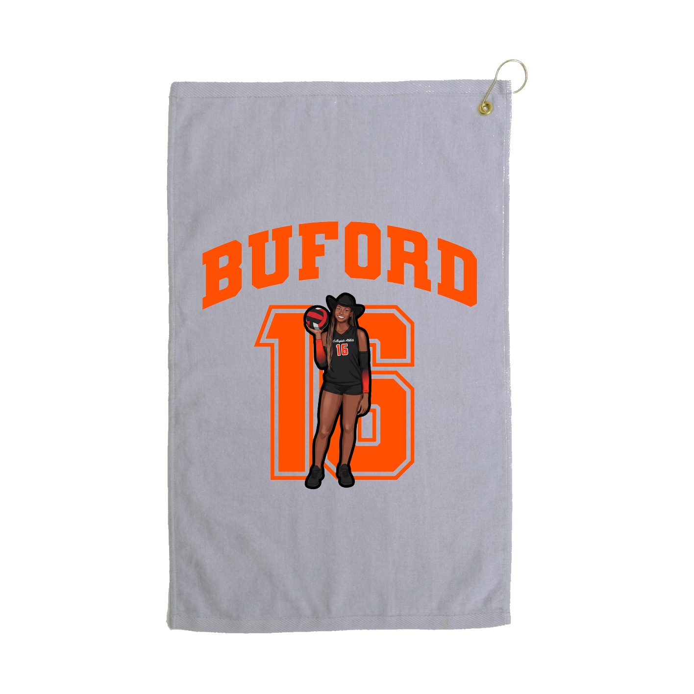 Golf Towel — Number in Grey