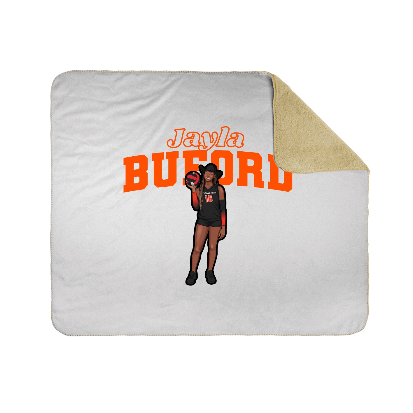 Throw Blanket — Name Arch in White
