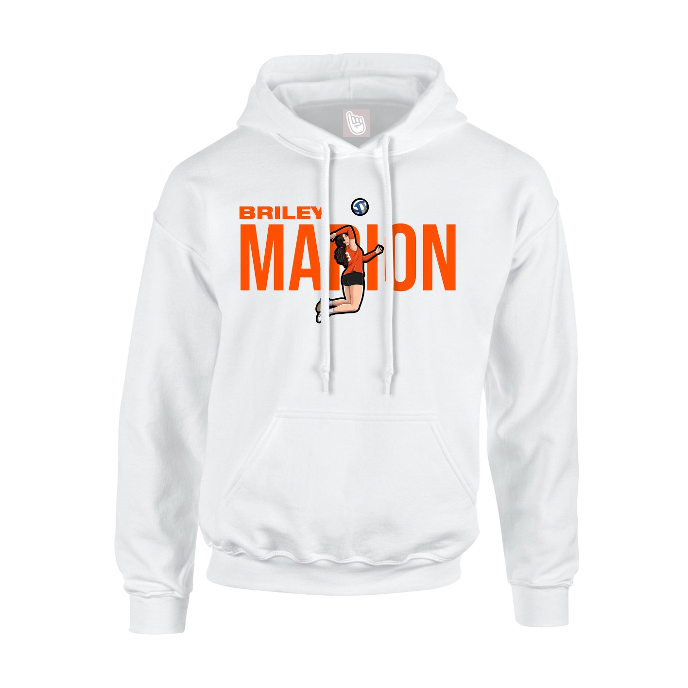 Youth Hoodie — Player Name in White