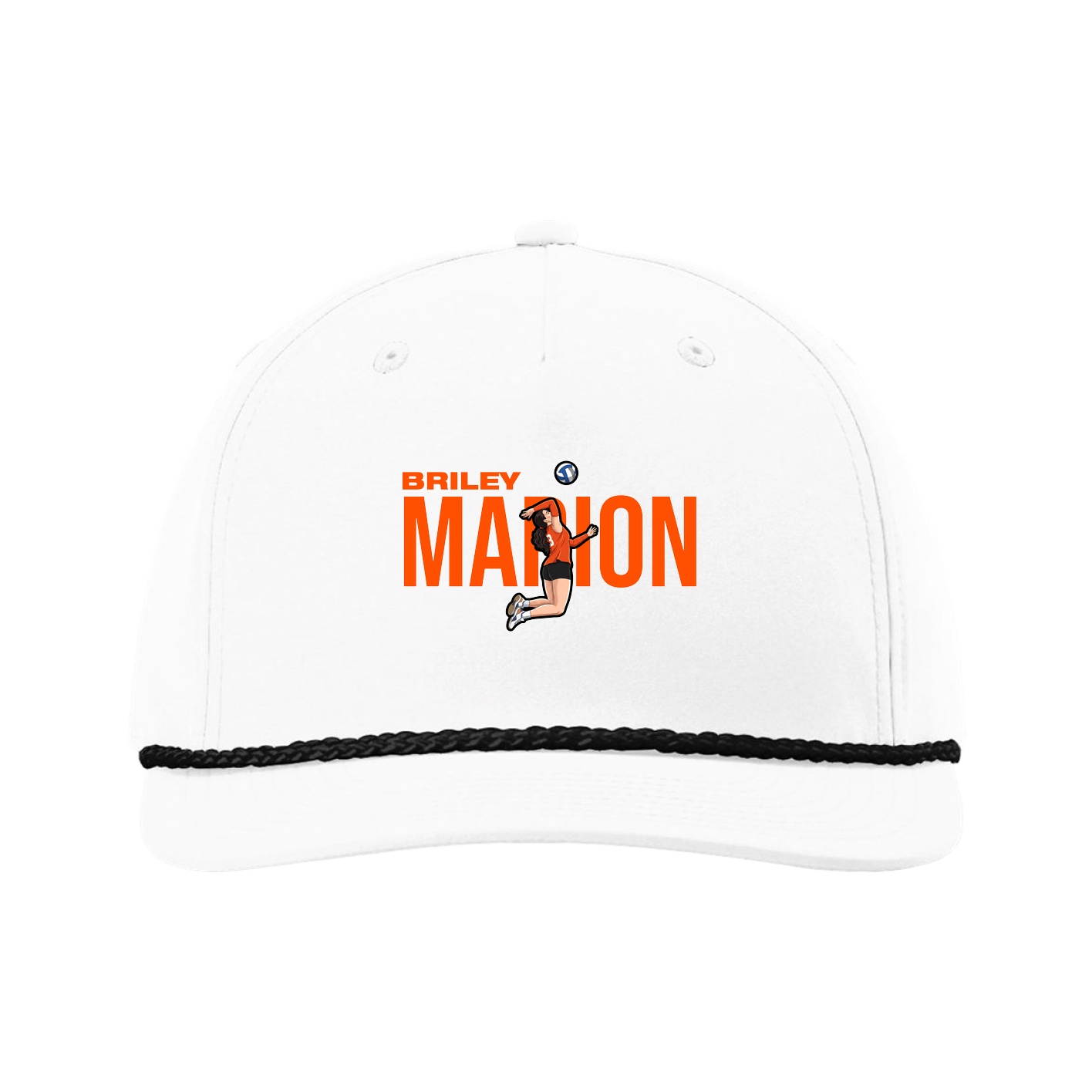 Five-Panel Classic Rope Cap — Player Name in White