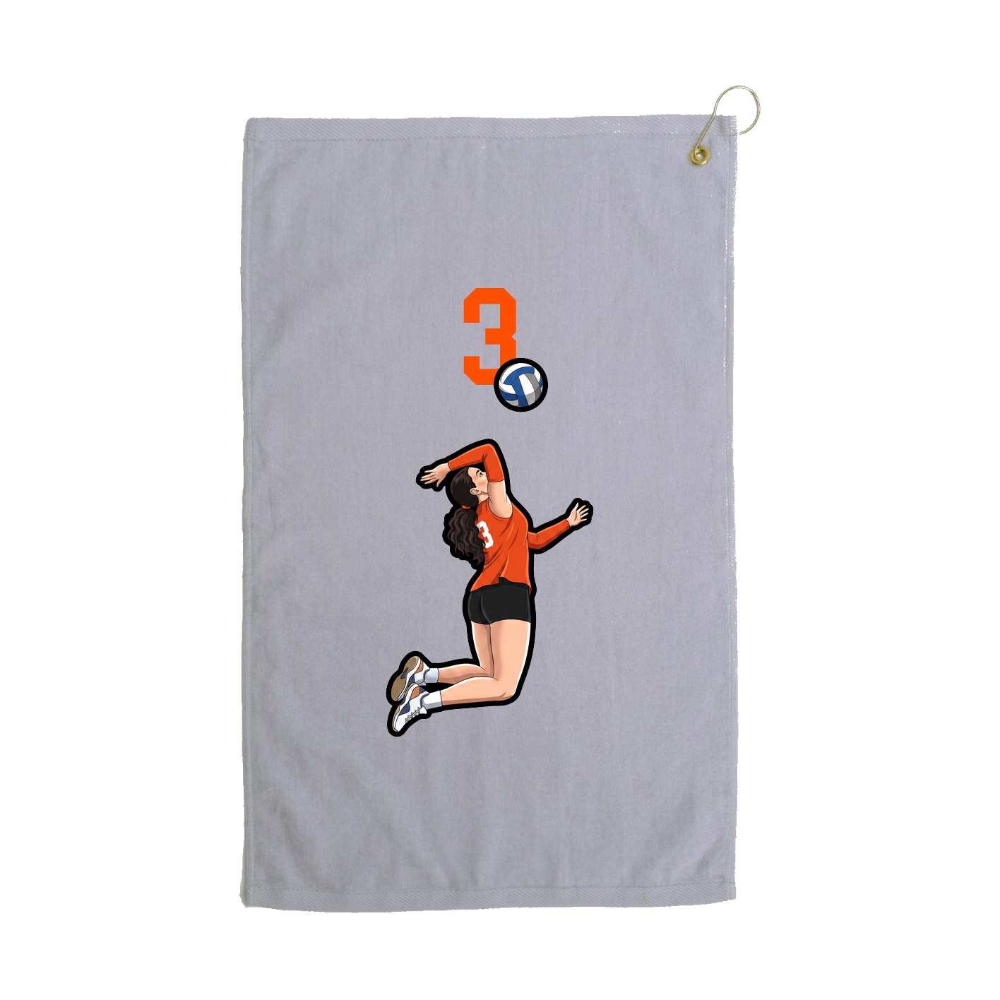 Golf Towel — Number Top in Grey