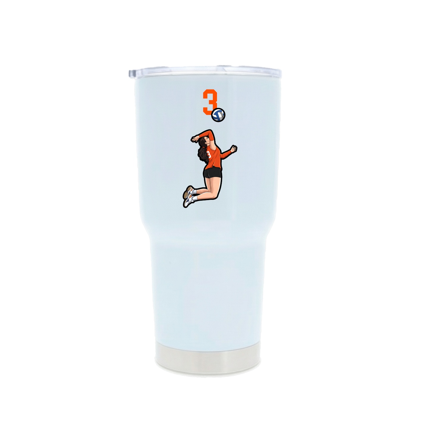 30oz Stainless Steel Tumbler — Number Top in White