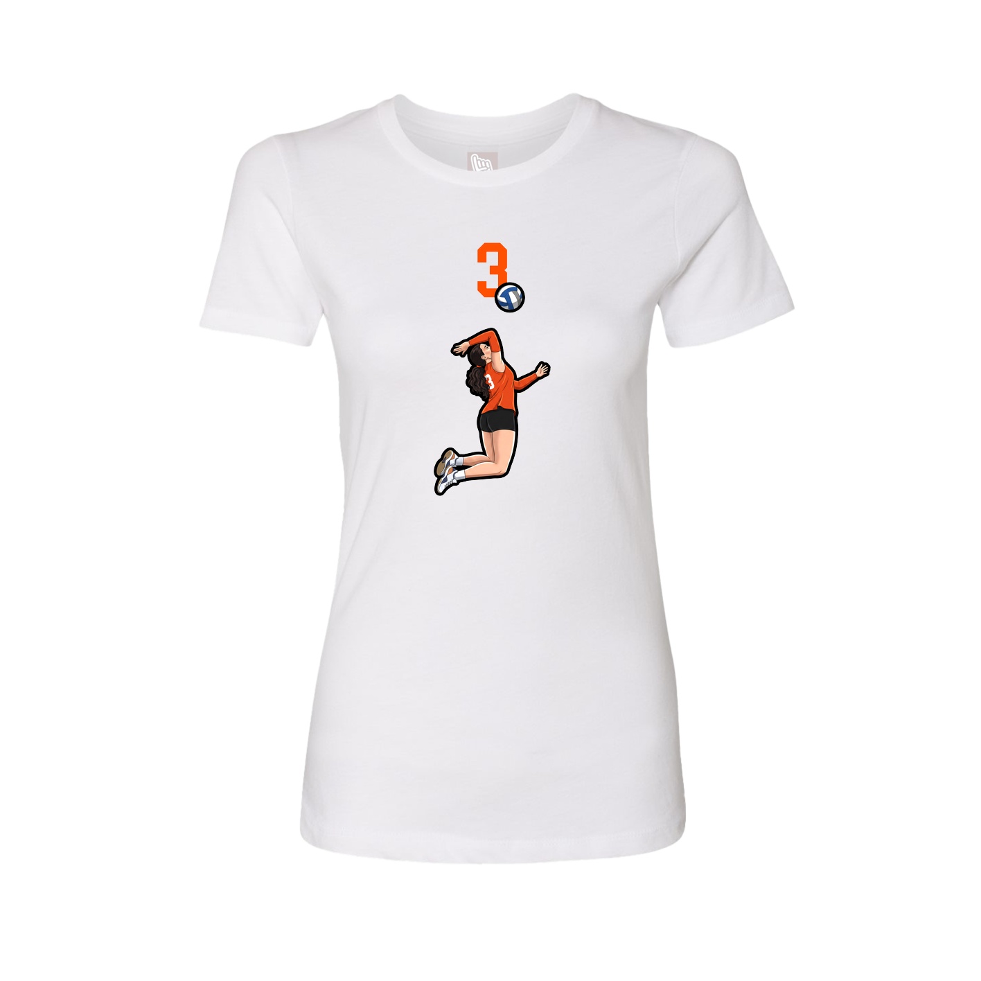 Fitted Women's Tee — Number Top in White