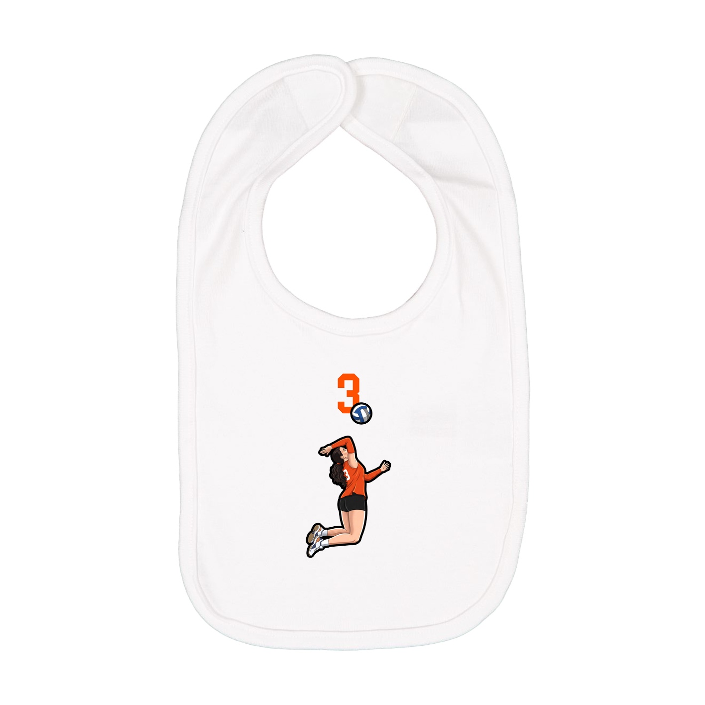 Infant Bib — Number Top in White