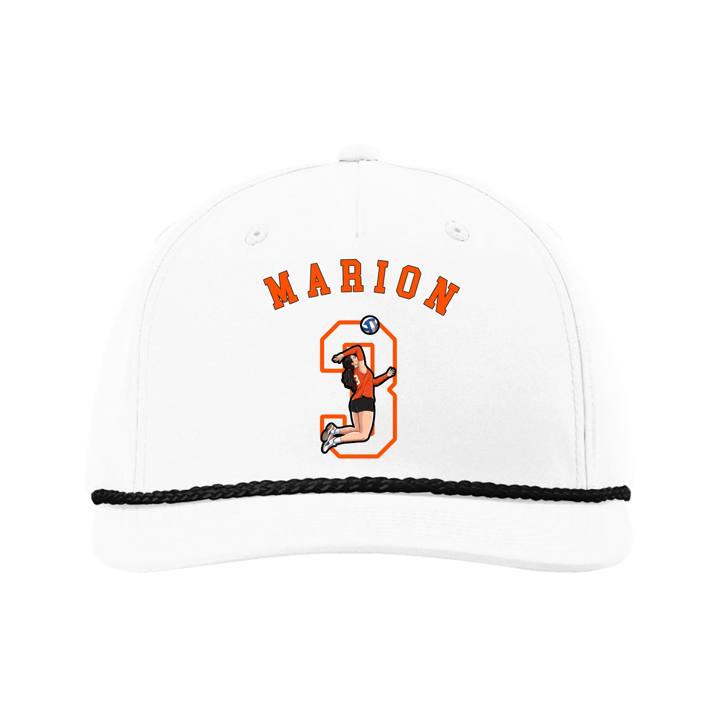 Five-Panel Classic Rope Cap — Shirsey Arch in White