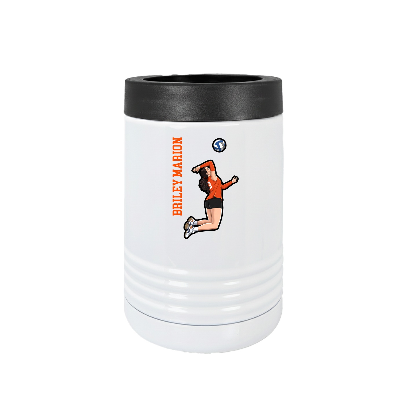Beverage Holder — Name Vertical in White