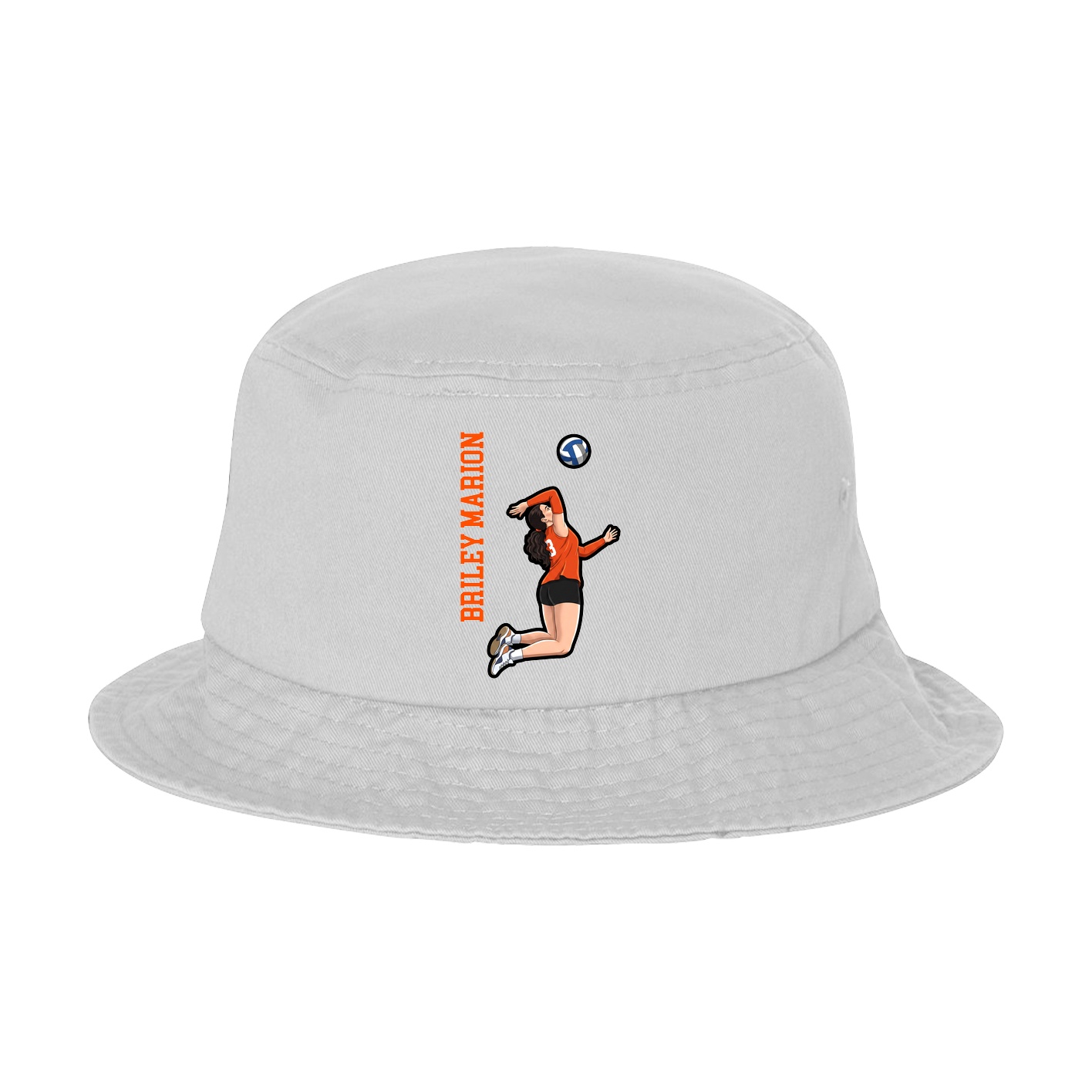 Bucket Cap — Name Vertical in White