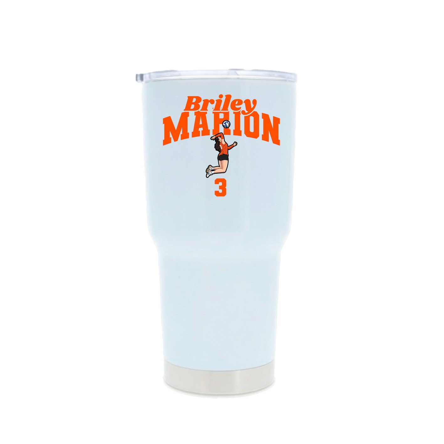 30oz Stainless Steel Tumbler — Signature Arch in White